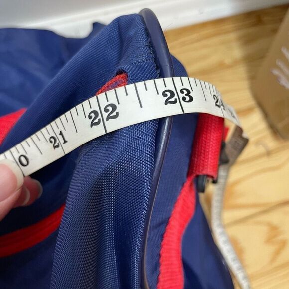 Vintage NIKE Duffle Gym Bag Taiwan Made‎ YKK Zippers RARE Travel Gym Blue Red - Picture 3 of 10